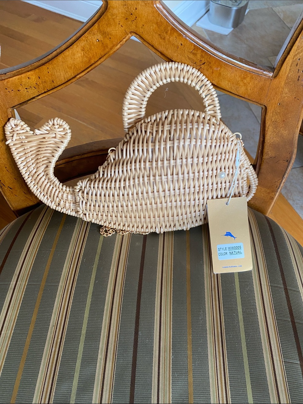 NWT Tommy Bahama natural wicker Crossbody Bag.